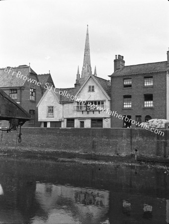 CATHEDRAL WITH RIVER WARE AND HOUSES IN FOREGROUND